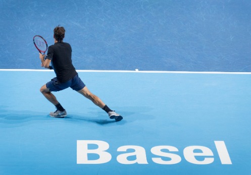 Roger Federer at the Swiss Indoors Basel.