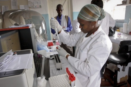 Laboratory of a hospital in Africa.